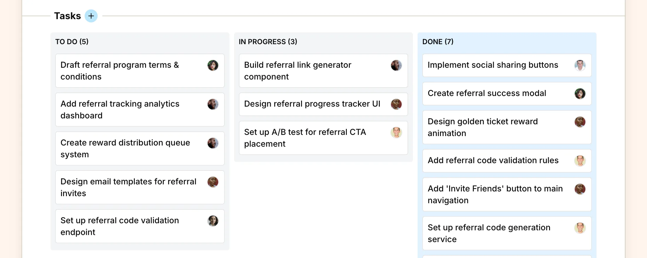 Kanban task board